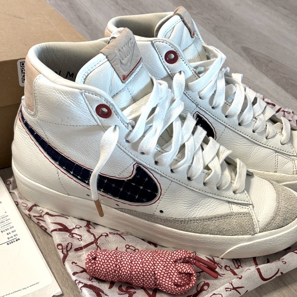 Like New Condition! Nike Blazer Mid 77 Denham Sz 9 original box/dust jacket Rare